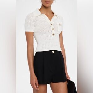 Self-Portrait Pointelle knit top size small